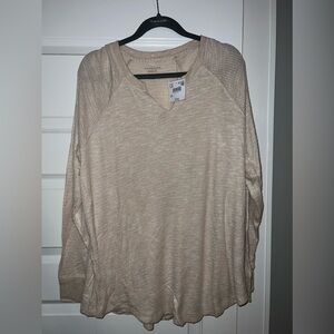 AE soft Henley long sleeve shirt, XL cream